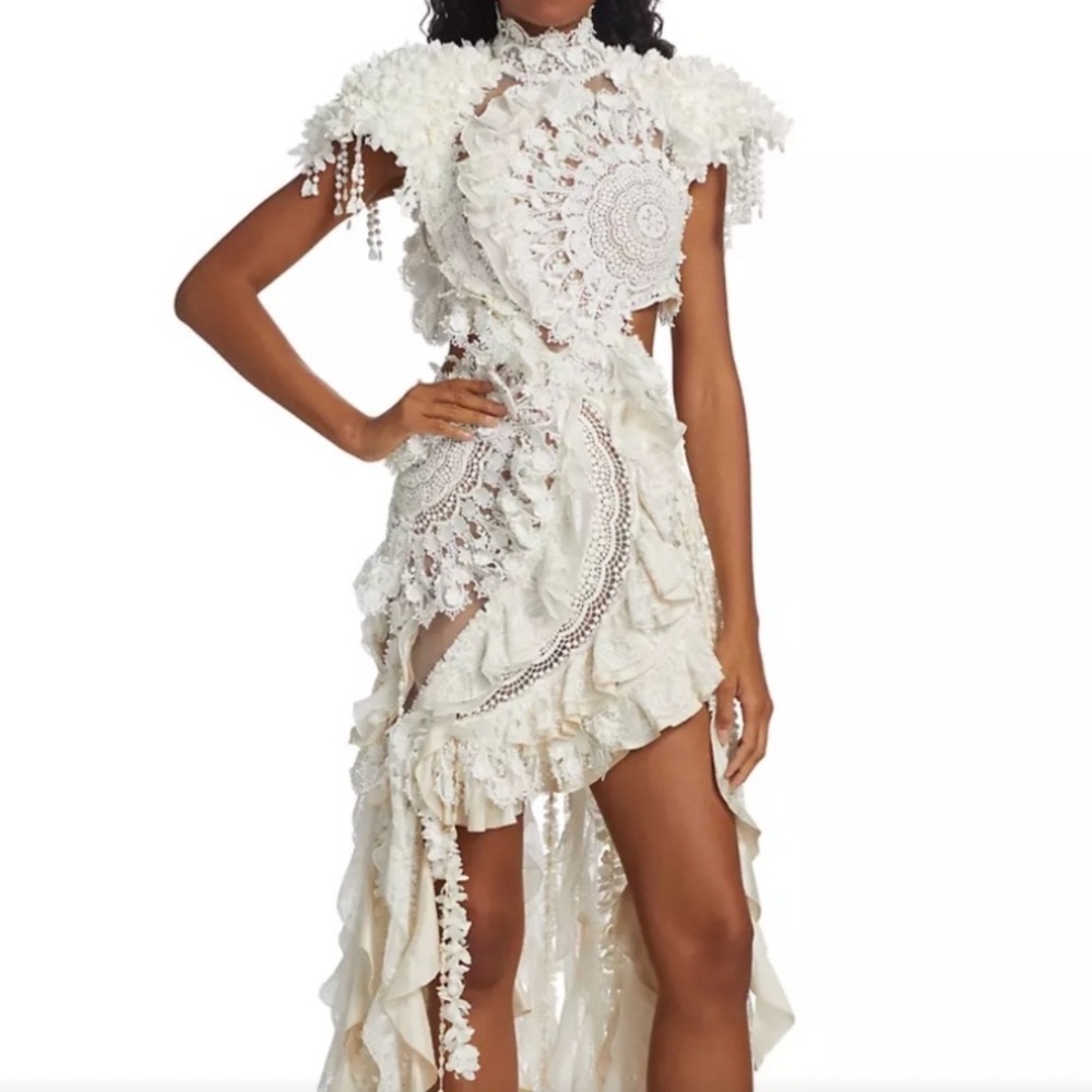 Zimmermann Wonderland Lace Frill Dress